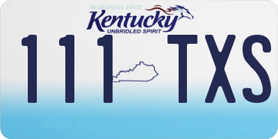 KY license plate 111TXS