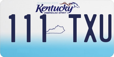 KY license plate 111TXU