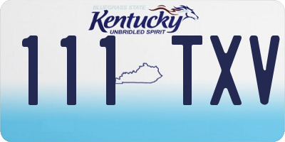 KY license plate 111TXV