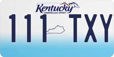 KY license plate 111TXY