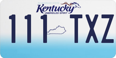 KY license plate 111TXZ