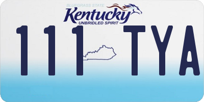 KY license plate 111TYA