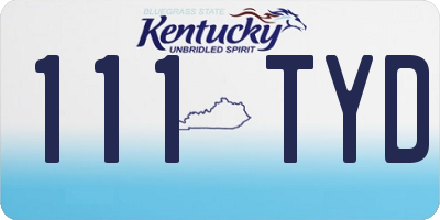 KY license plate 111TYD