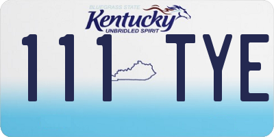 KY license plate 111TYE