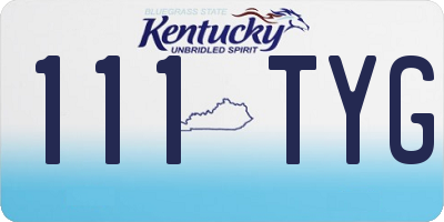 KY license plate 111TYG