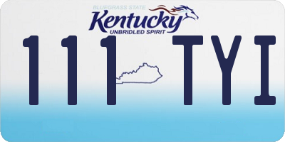 KY license plate 111TYI