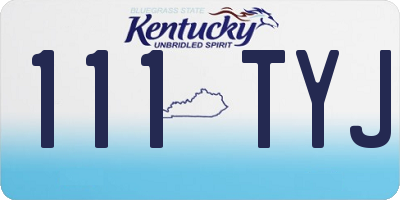 KY license plate 111TYJ