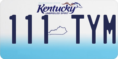KY license plate 111TYM