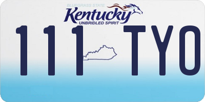 KY license plate 111TYO
