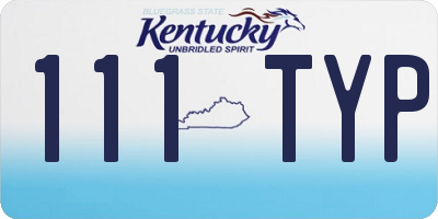 KY license plate 111TYP