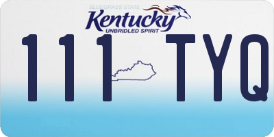 KY license plate 111TYQ