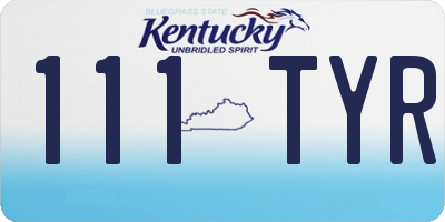KY license plate 111TYR