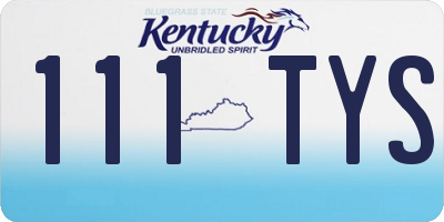 KY license plate 111TYS