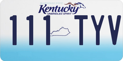 KY license plate 111TYV