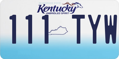 KY license plate 111TYW