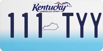 KY license plate 111TYY