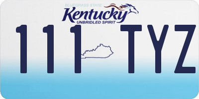 KY license plate 111TYZ