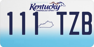 KY license plate 111TZB