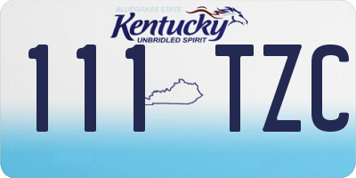 KY license plate 111TZC