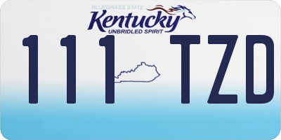KY license plate 111TZD