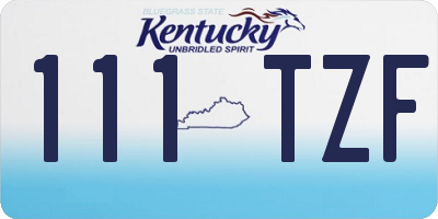 KY license plate 111TZF