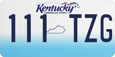 KY license plate 111TZG
