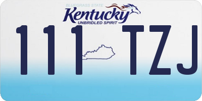 KY license plate 111TZJ