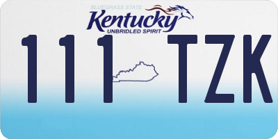 KY license plate 111TZK