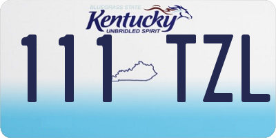 KY license plate 111TZL