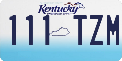 KY license plate 111TZM