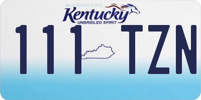 KY license plate 111TZN