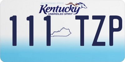 KY license plate 111TZP