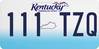 KY license plate 111TZQ