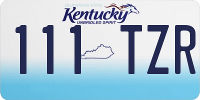 KY license plate 111TZR