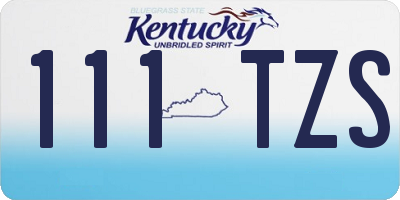 KY license plate 111TZS