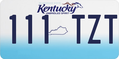 KY license plate 111TZT