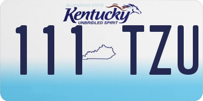 KY license plate 111TZU