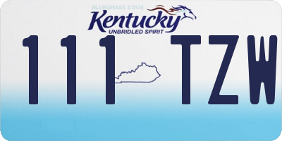 KY license plate 111TZW
