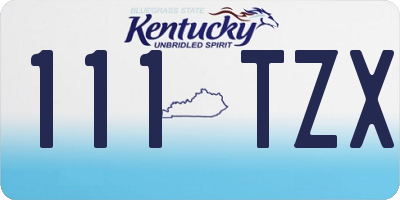 KY license plate 111TZX