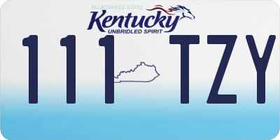 KY license plate 111TZY
