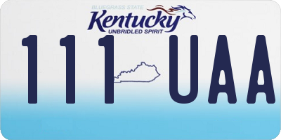 KY license plate 111UAA