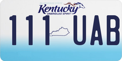 KY license plate 111UAB