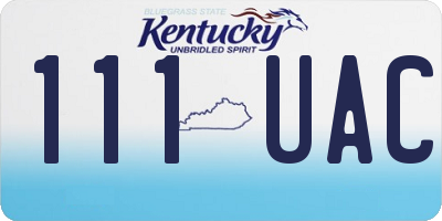 KY license plate 111UAC