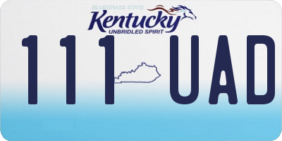 KY license plate 111UAD