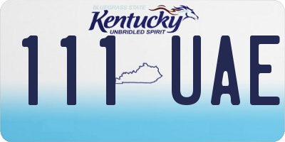 KY license plate 111UAE