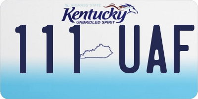 KY license plate 111UAF
