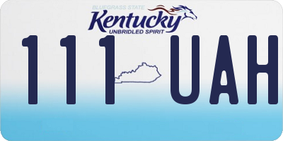 KY license plate 111UAH