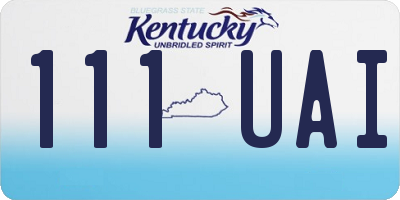 KY license plate 111UAI