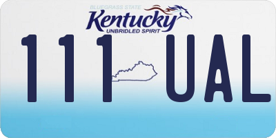 KY license plate 111UAL