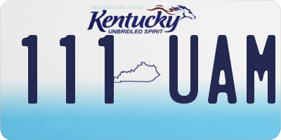 KY license plate 111UAM